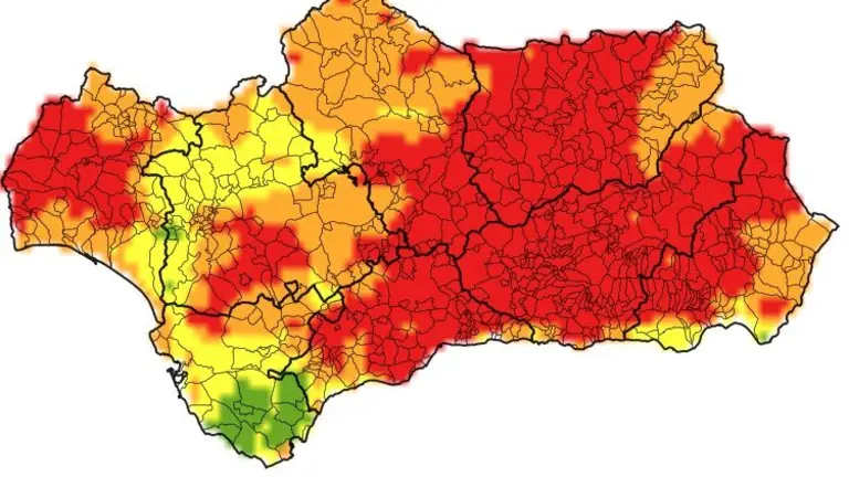 Mapa de riesgo de incendios forestales.