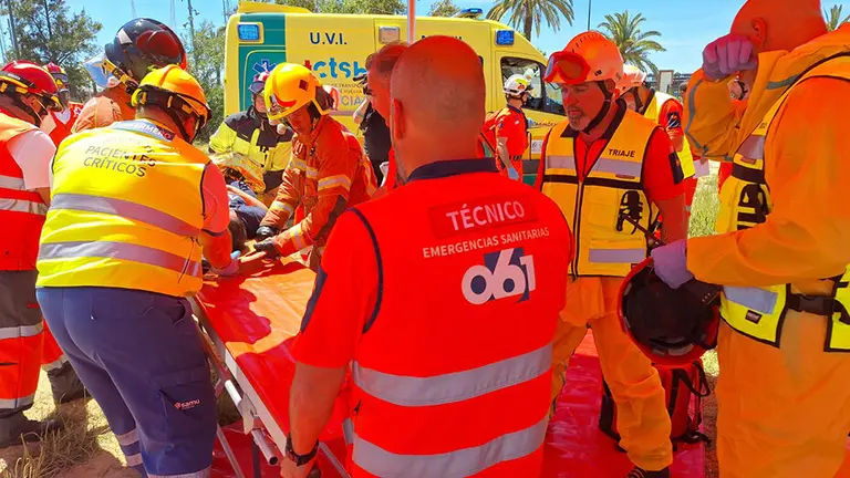 Imagen de un simulacro del 061.