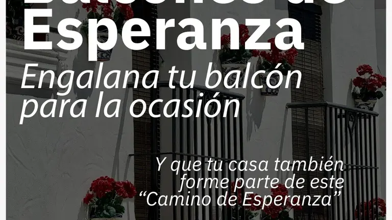Cartel invitando a decorar los balcones. / Fotografía: Hermandad del Rocío de Huelva.