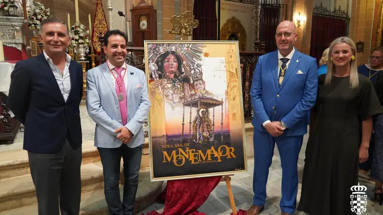 Cartel de la Virgen de Montemayor para la Magna Mariana. / Fotografía: Ayuntamiento de Moguer.