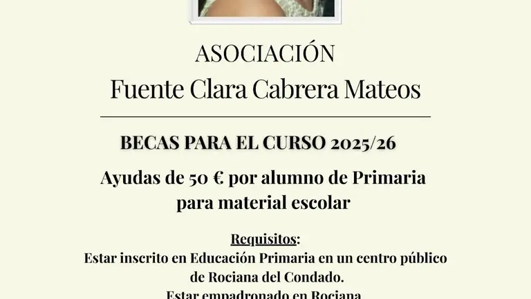 Beca de la Asociación Fuente Clara Cabrera Mateos.
