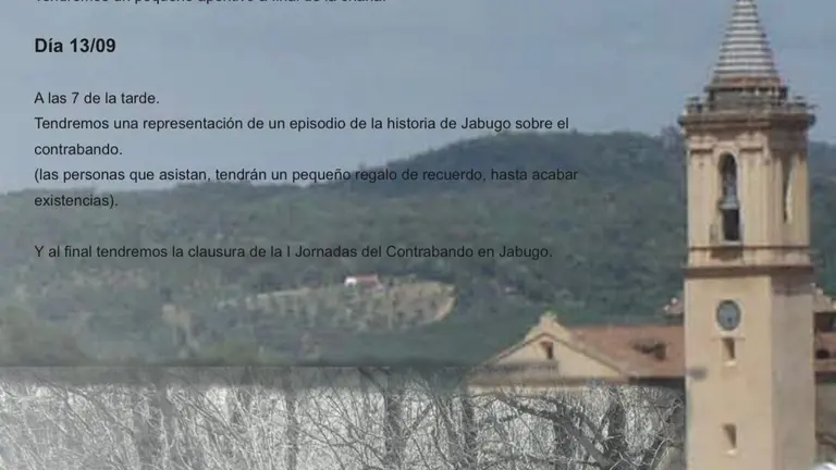 Cartel de las I Jornadas de Contrabando. / Fotografía: Ayuntamiento de Jabugo.
