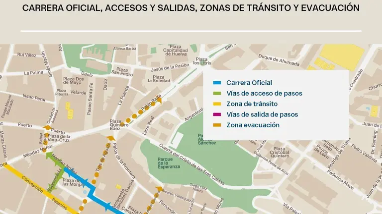 Plano de la Carrera Oficial de la Magna de Huelva.
