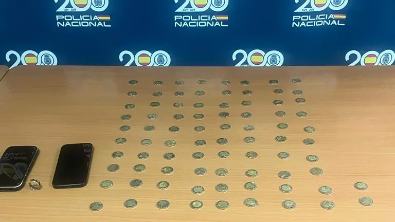Monedas falsificadas / Fotografía: Policía Nacional.