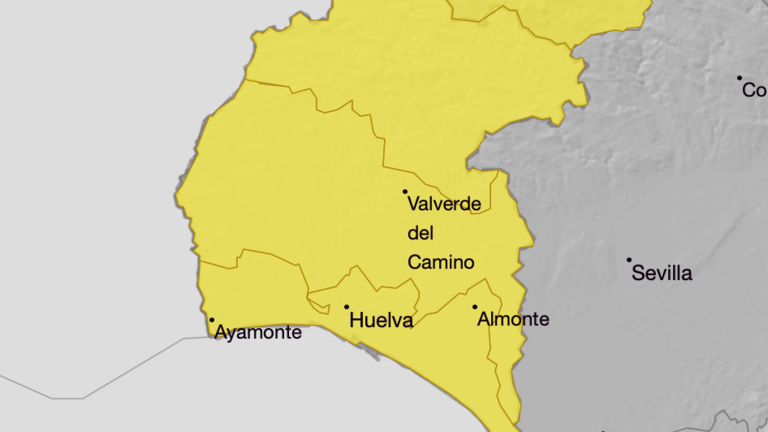 Aviso amarillo en toda la provincia de Huelva.