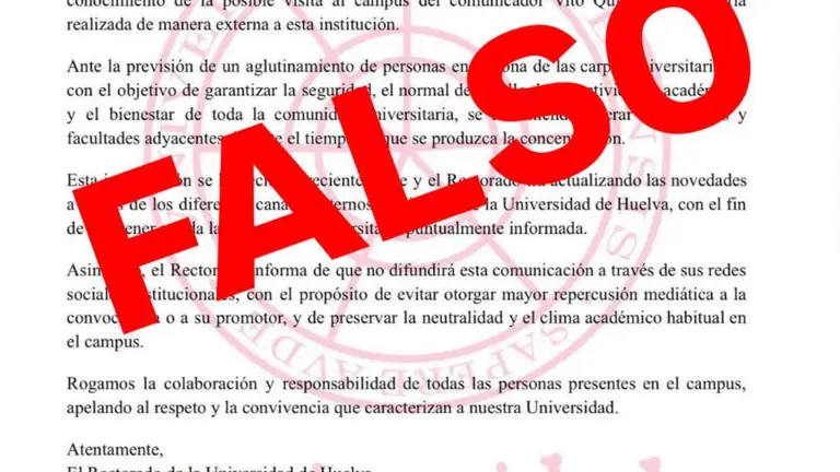 Falso comunicado