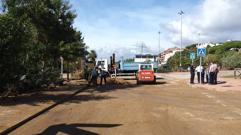 Desperfectos ocasionados por las lluvias en Mazagón
