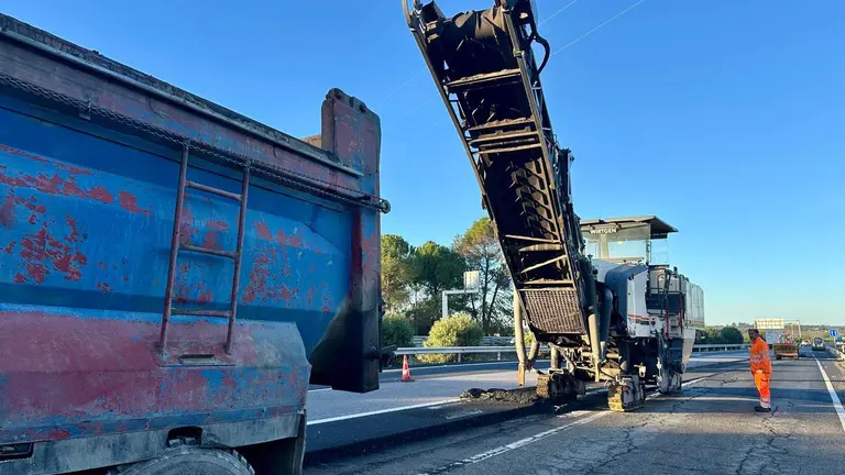 Arreglos de la A-49 a la altura de Chucena.