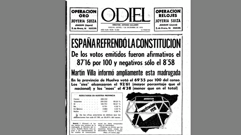 Portada de Odiel del 7 de diciembre de 1978