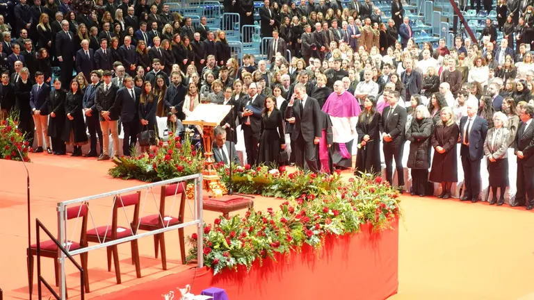 Imagen de la misa funeral en homenaje a los fallecidos en el accidente de tren de Adamuz.