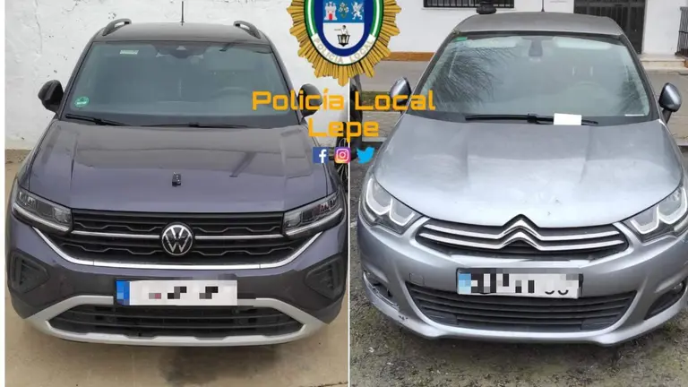 Veh&iacute;culos recuperados por la polic&iacute;a local de Lepe.