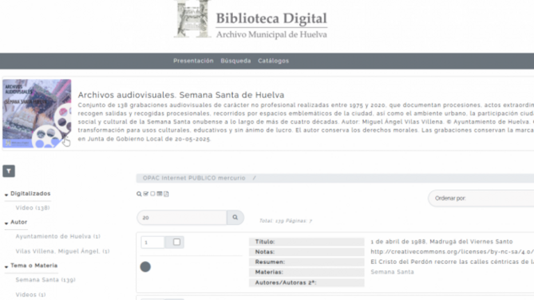 El Ayuntamiento digitaliza 138 grabaciones que recogen m&aacute;s de 40 a&ntilde;os de la Semana Santa de Huelva