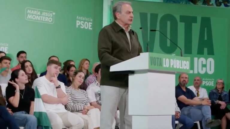 Jos&eacute; Luis Rodr&iacute;guez Zapatero, ayer en el mitin.