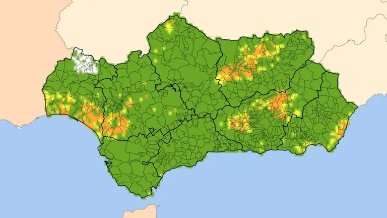 Mapa de riesgo de incendios.