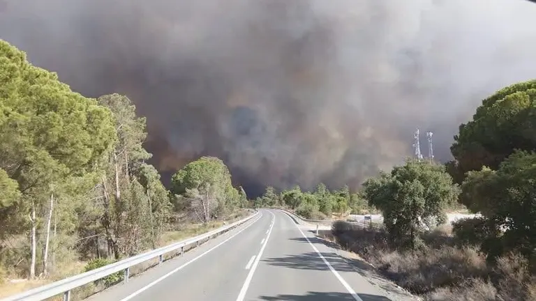 El n&uacute;mero de desalojados por el incendio de Niebla asciende a 467 personas