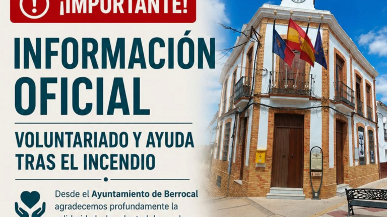 Berrocal pide coordinar la ayuda y el voluntariado tras el incendio