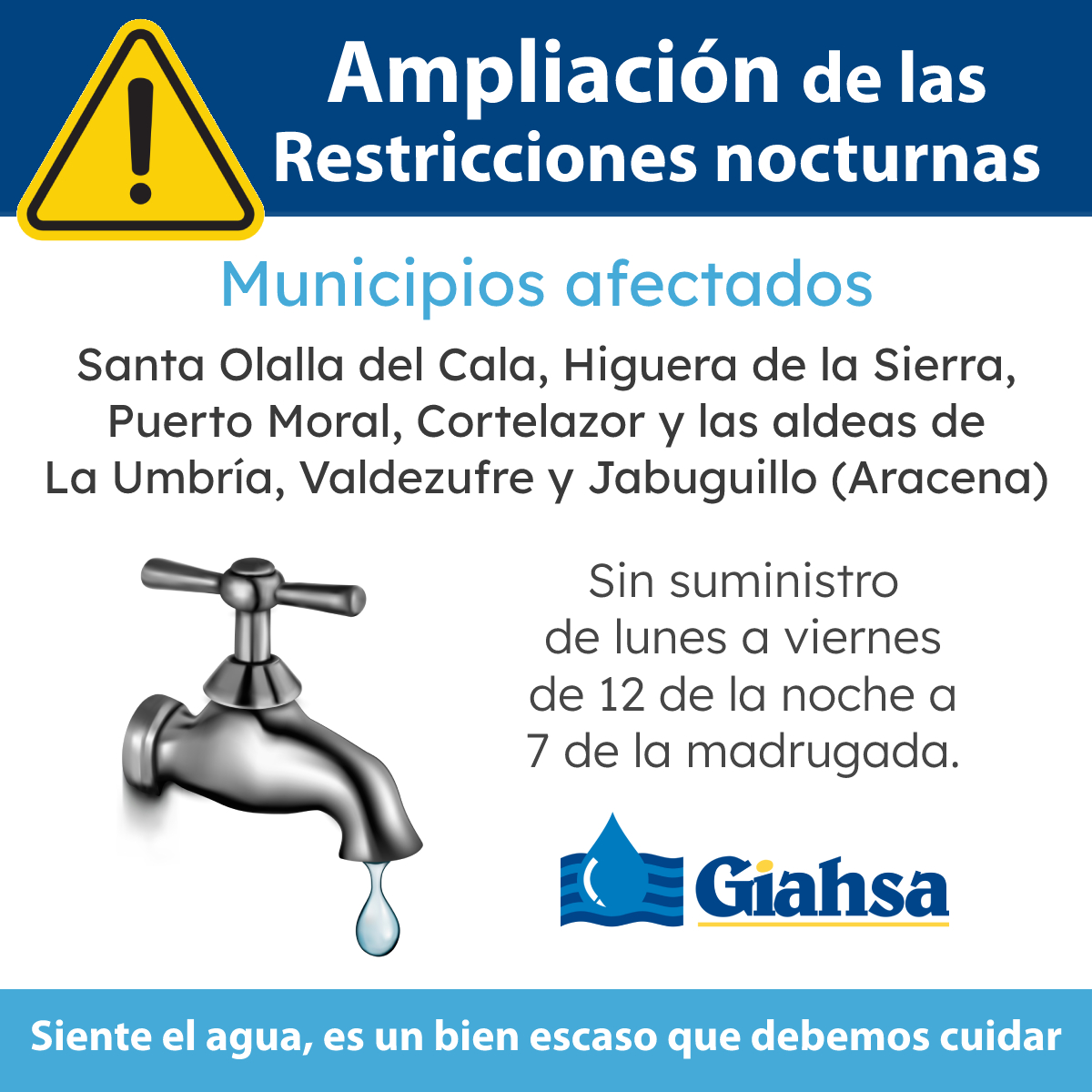 Aviso de cortes en el suministro.