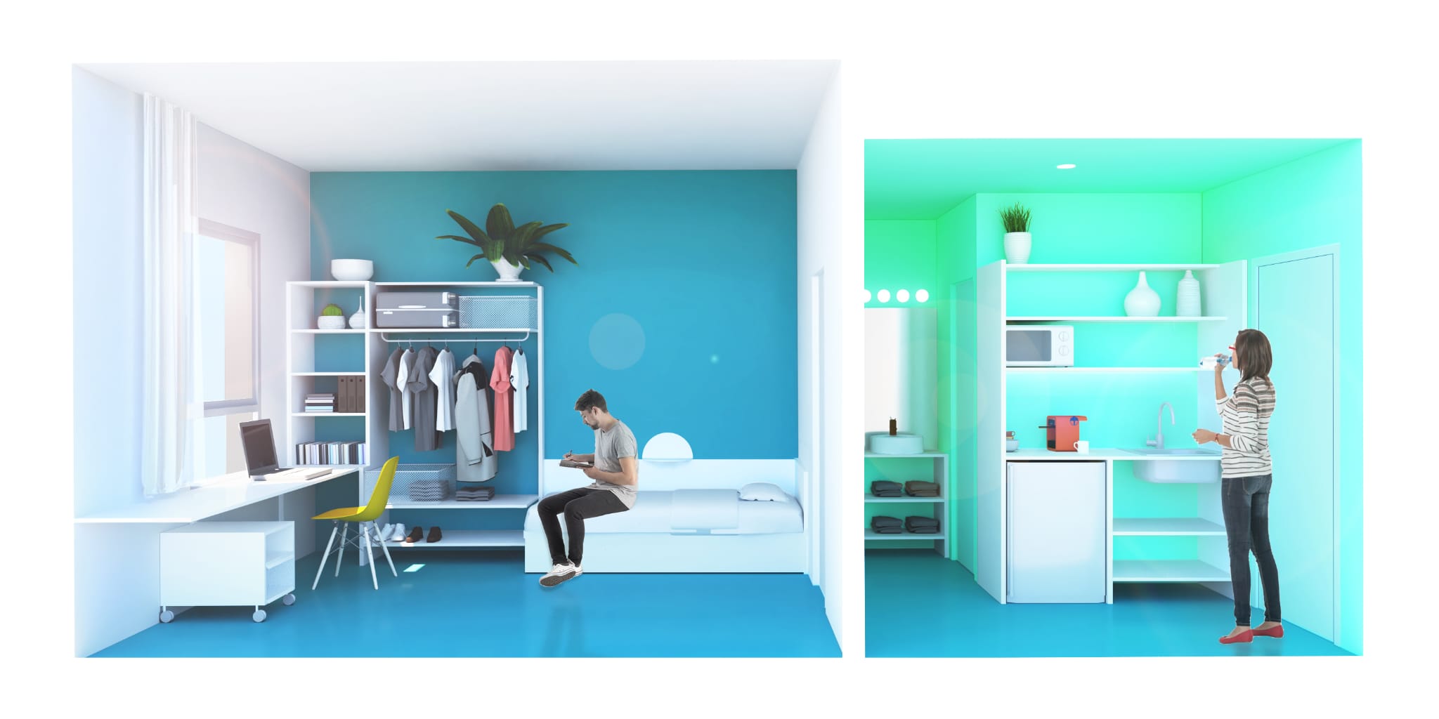 Habitaciones de estudiantes.