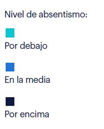 Mapa del absentismo laboral en España