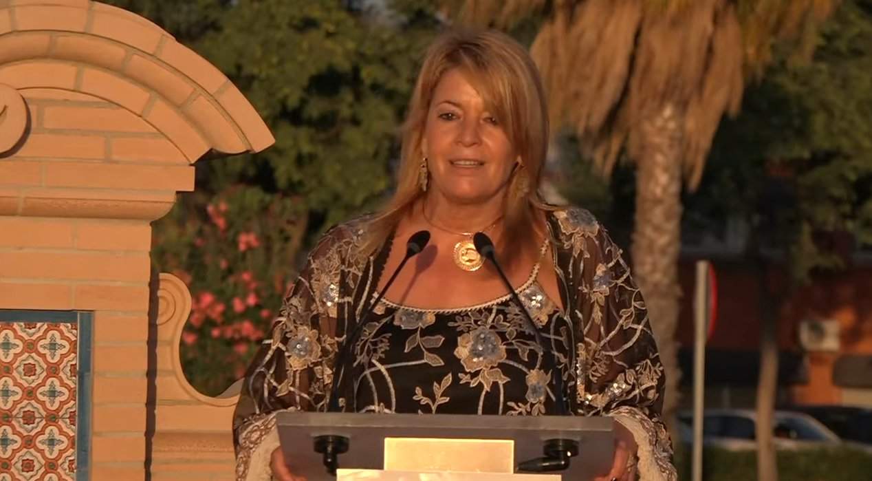 La presidenta del Puerto de Huelva, en el acto inaugural.