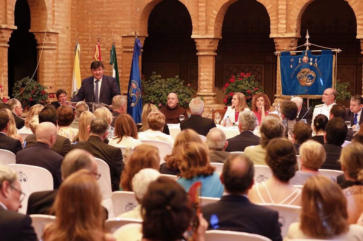 Cruz, en el acto de la Colombina el 3 de Agosto.