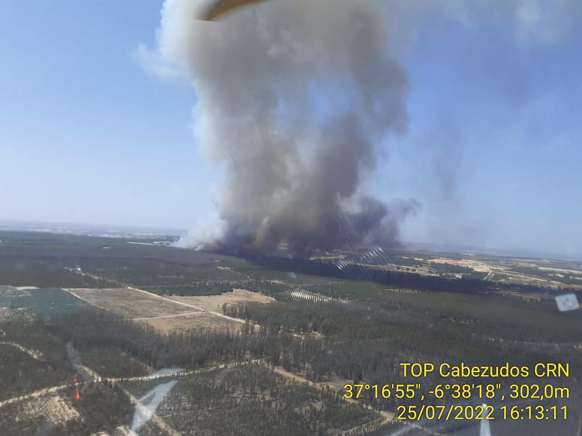 Incendio de la semana pasada en el Espacio Natural de Doñana.