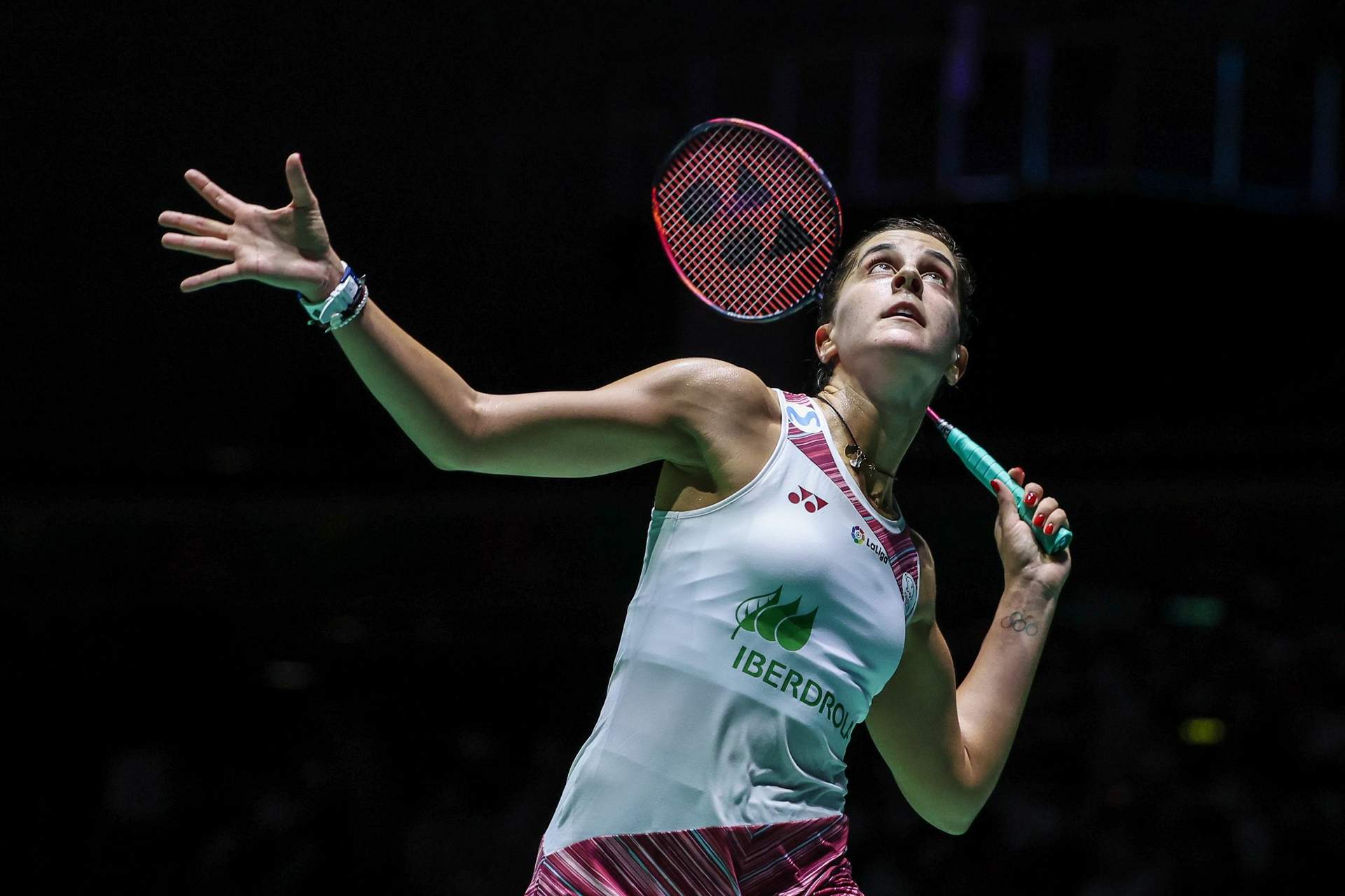 Carolina Marín durante su duelo con Akane Yamaguchi.