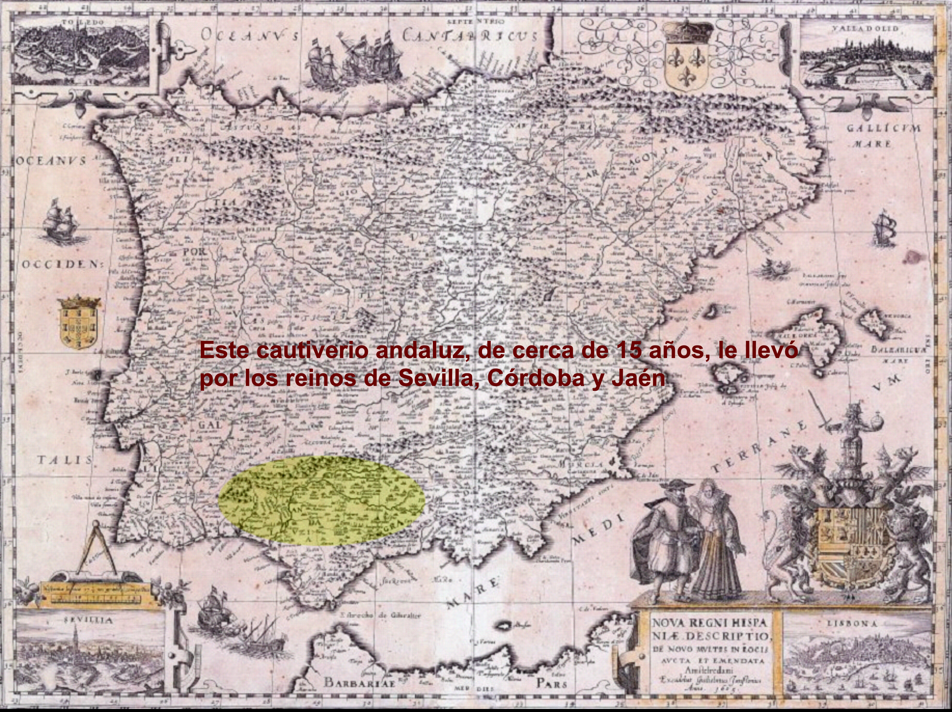 Área cubierta por Cervantes como recaudador de impuestos
