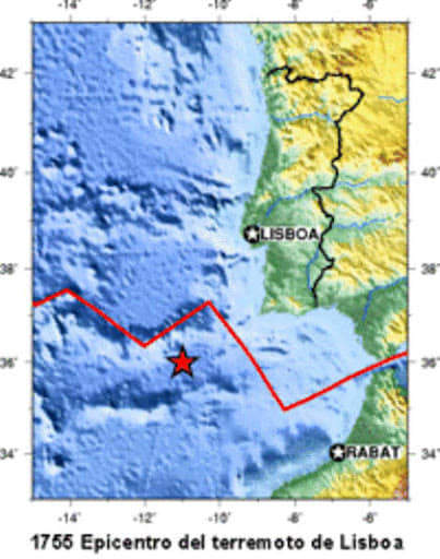 Punto de localización del terremoto.