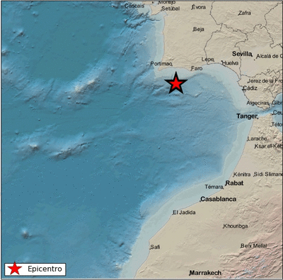 Epicentros del nuevo sismo.