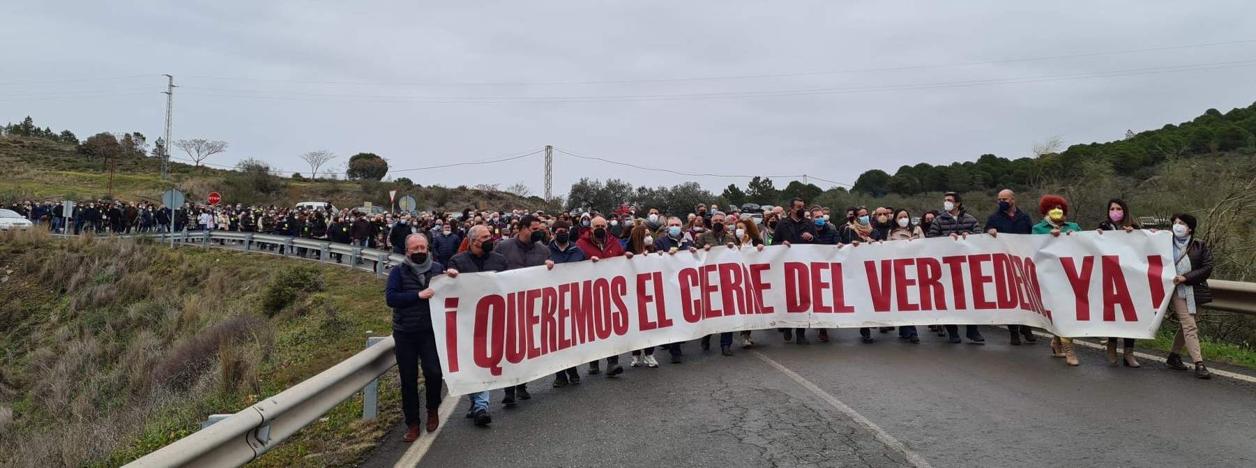 Protesta contra el vertedero de Nerva