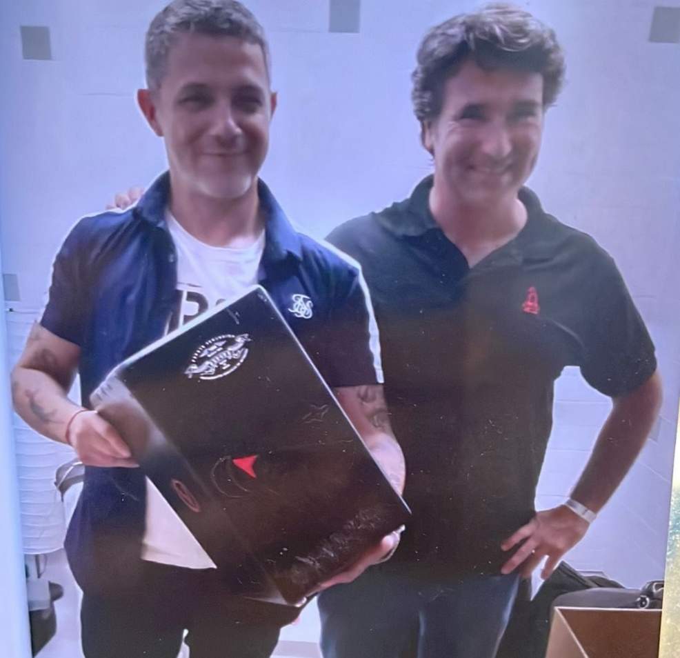 Con Alejandro Sanz.