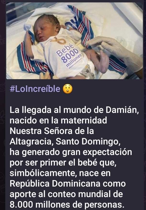 El bebé que anota los 8.000 millones de habitantes