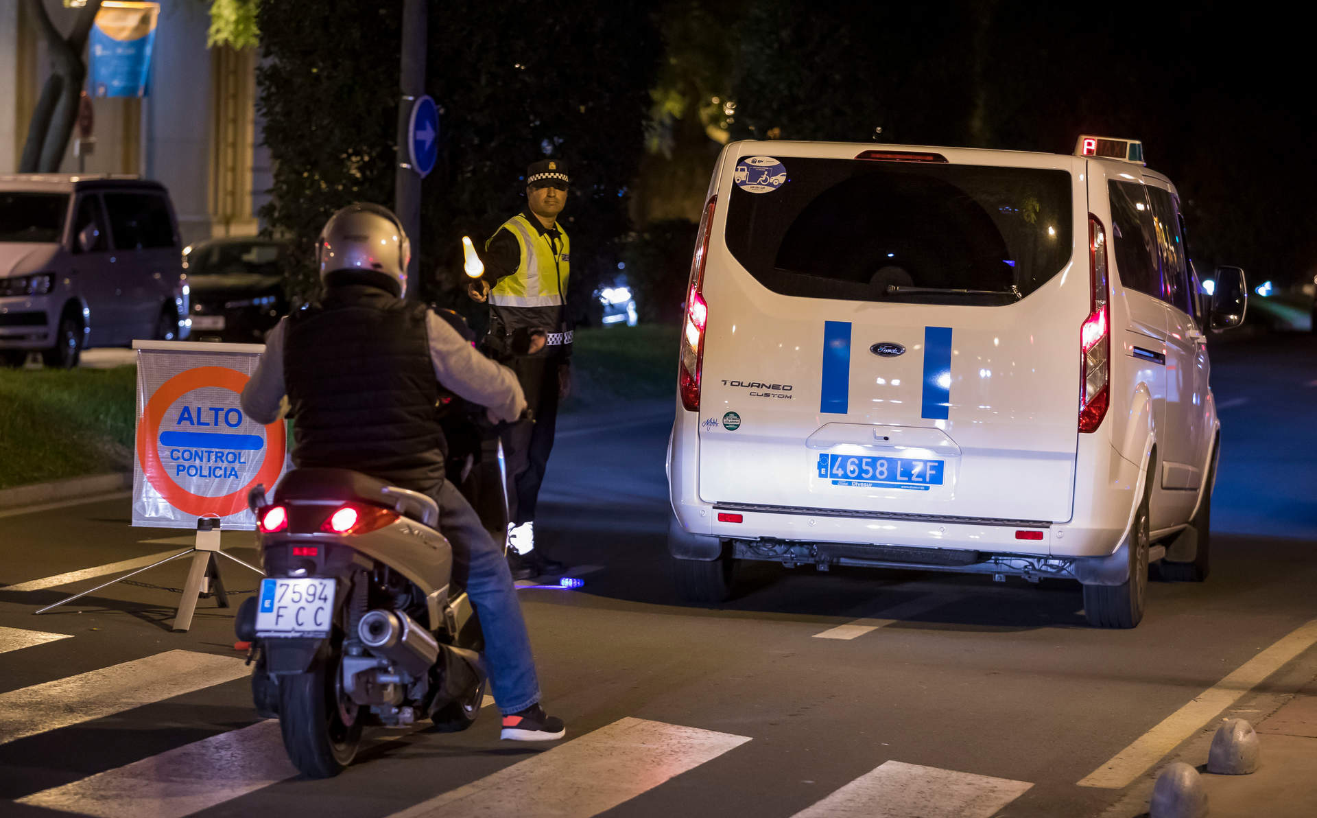 Accesos al control aleatorio de la Policía Local de Huelva