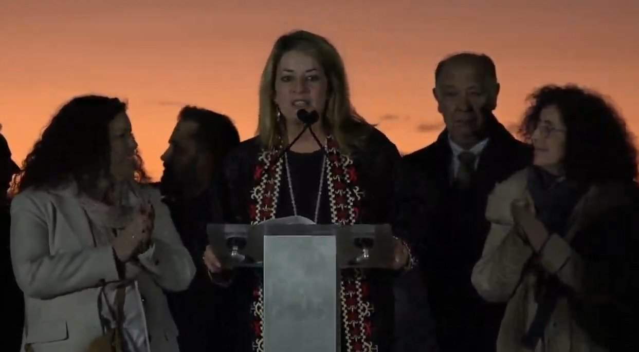 Pilar Miranda, presidenta del Puerto, en el acto de la inauguración