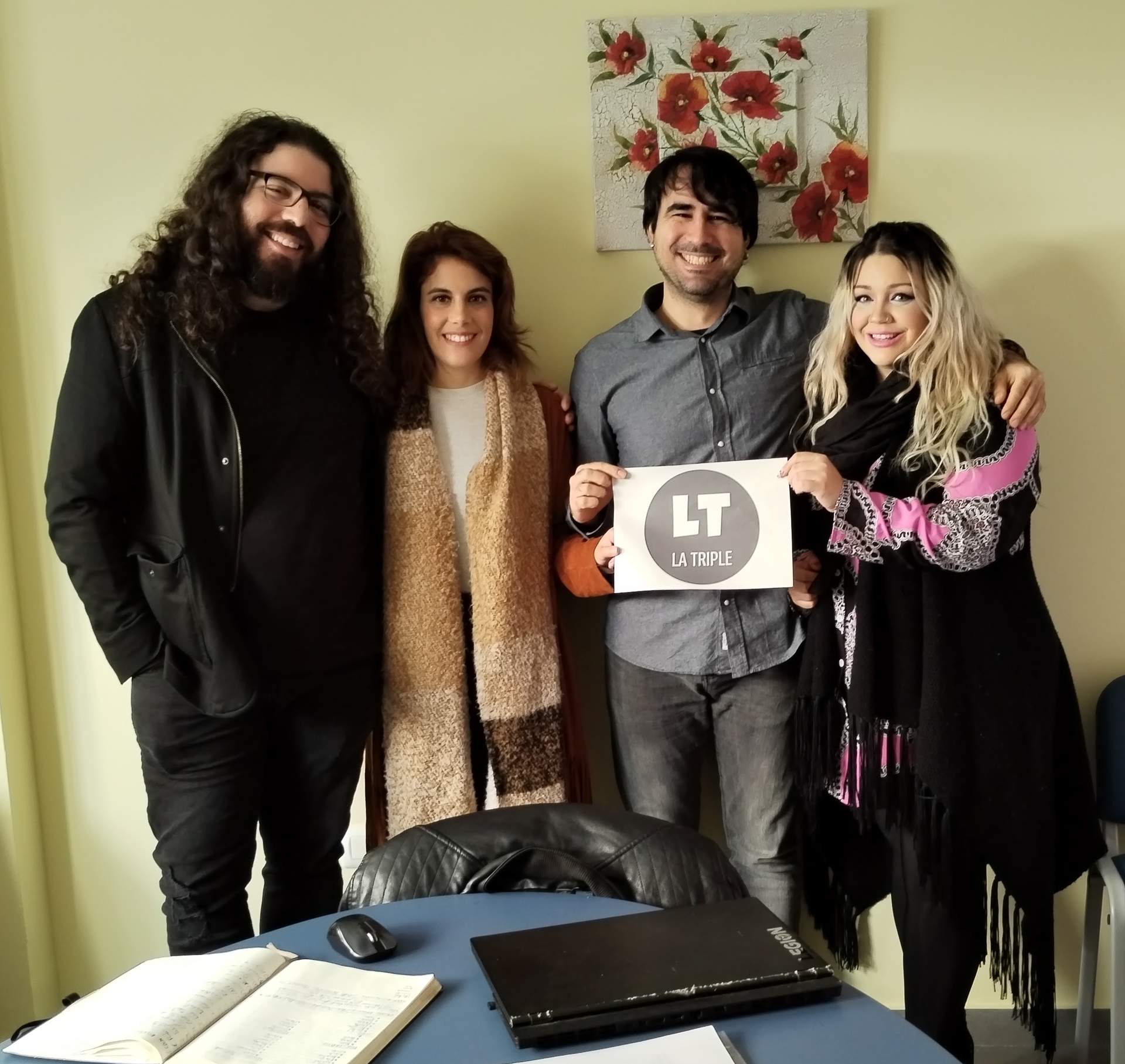Equipo La Triple. De izq. a der. - Antonio J. Romer, Cristina Monper, Dani Verum, Carmen Cinta Mora