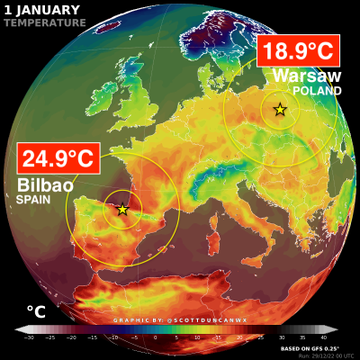 Temperaturas donde se puede observar el incremento de temperatura