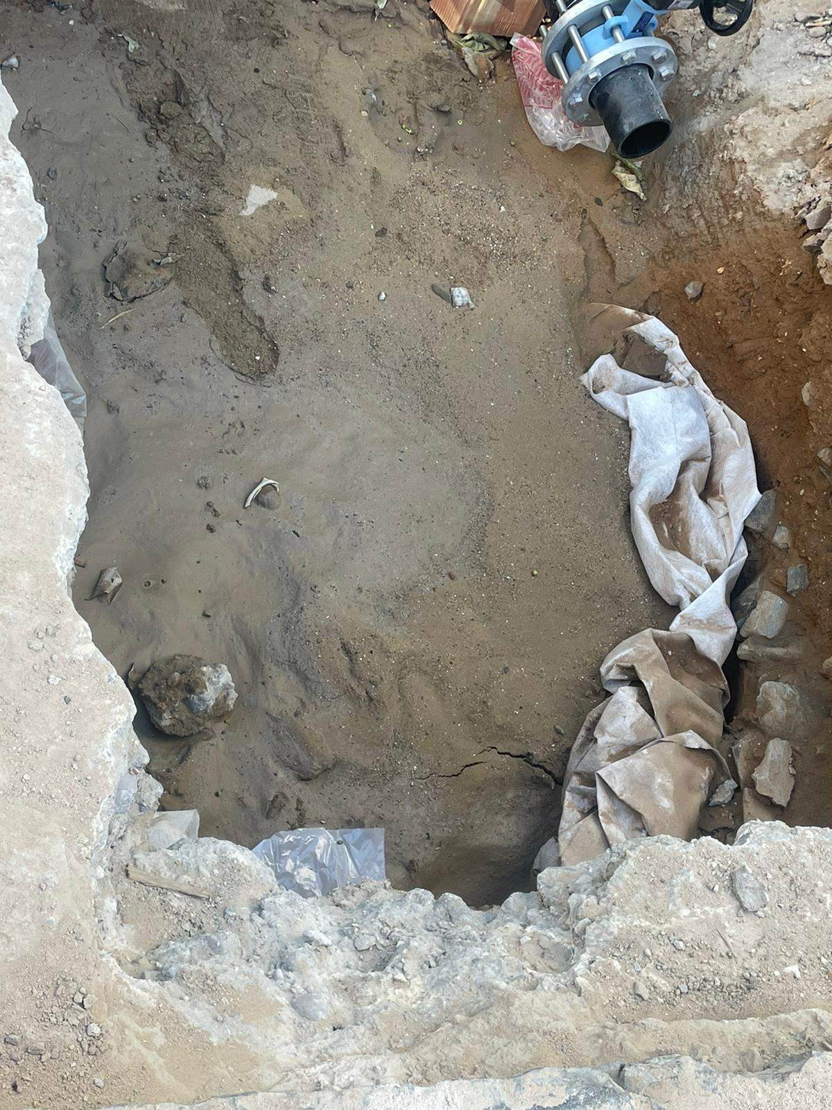 Zona del hallazgo de huesos en Méndez Núñez que han sido tapados