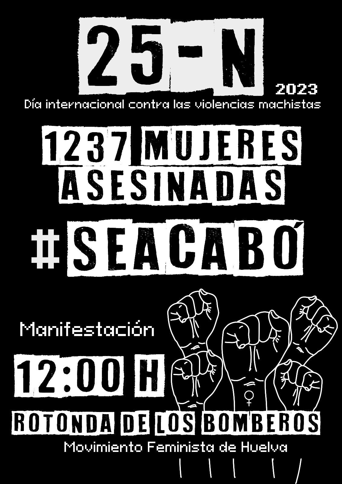 Cartel 25N llamando a la participación en la manifestación