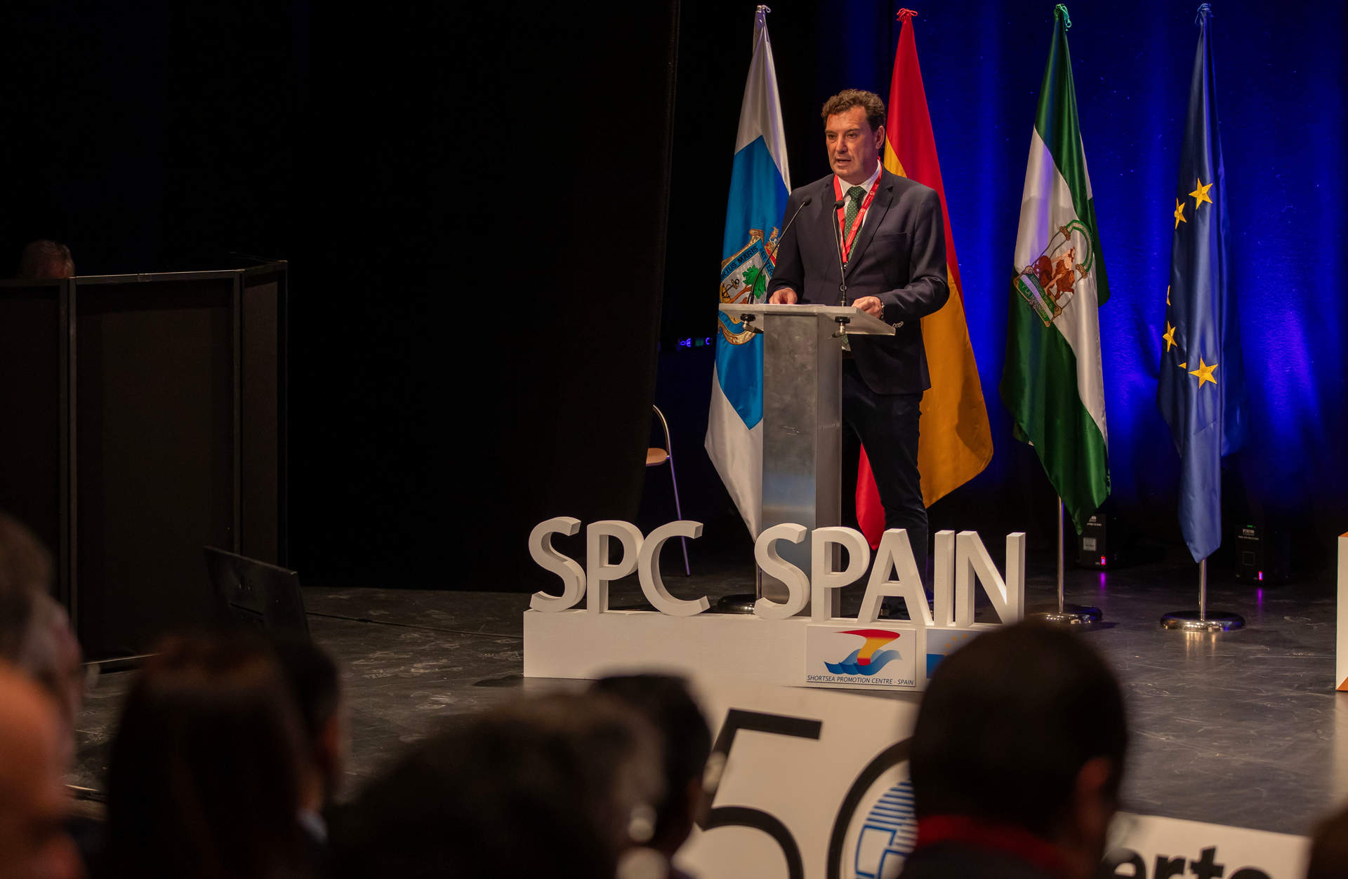 Presidente Puerto de Huelva, Alberto Santana, en su intervención