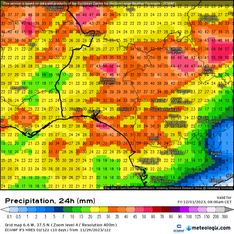 Mapa de precipitaciones