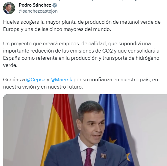 Tuit del presidente del Gobierno