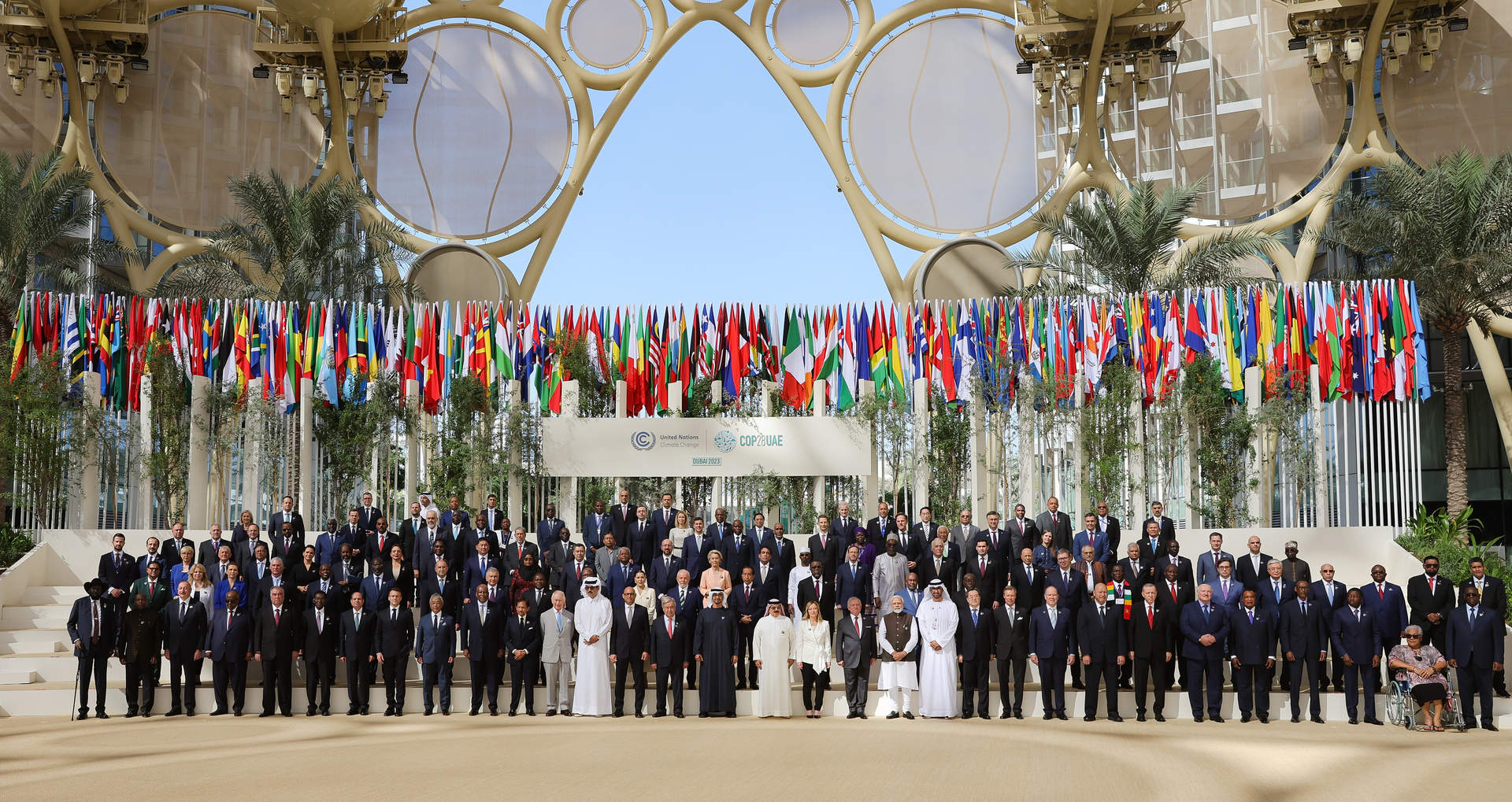 Foto de los mandatarios en la Cumbre del Clima