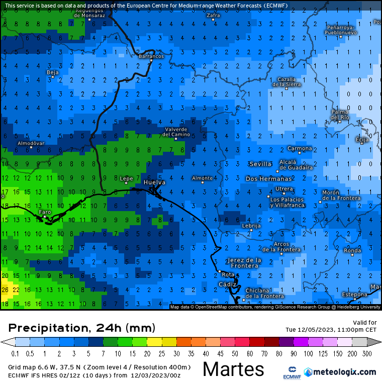 Previsión de lluvias débiles para el comienzo del Puente