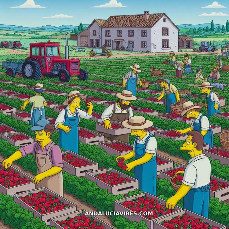 los-simpsons-visitando-campo-fresas-moguer-huelva-andaluciavibes-com