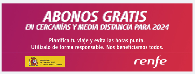 Captura de pantalla del aviso de Renfe