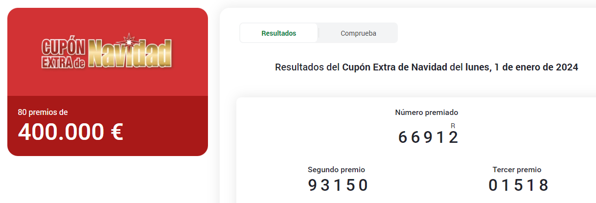 Captura de pantalla de Premios Once
