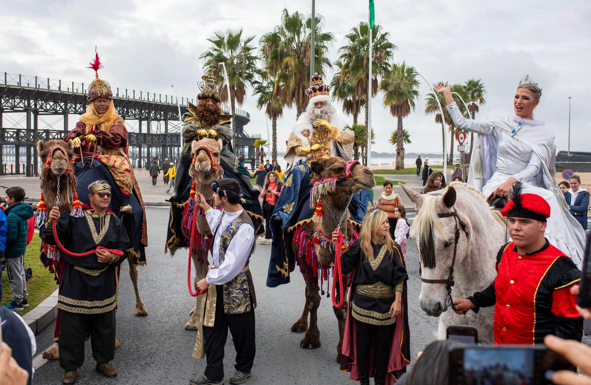 Llegada a Huelva de Sus Majestades