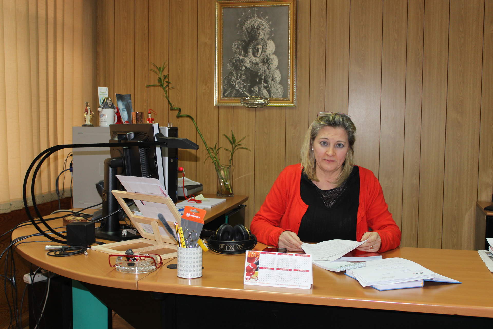 En su despacho en la época de directora de la Unidad Informativa de RTVE en Huelva.