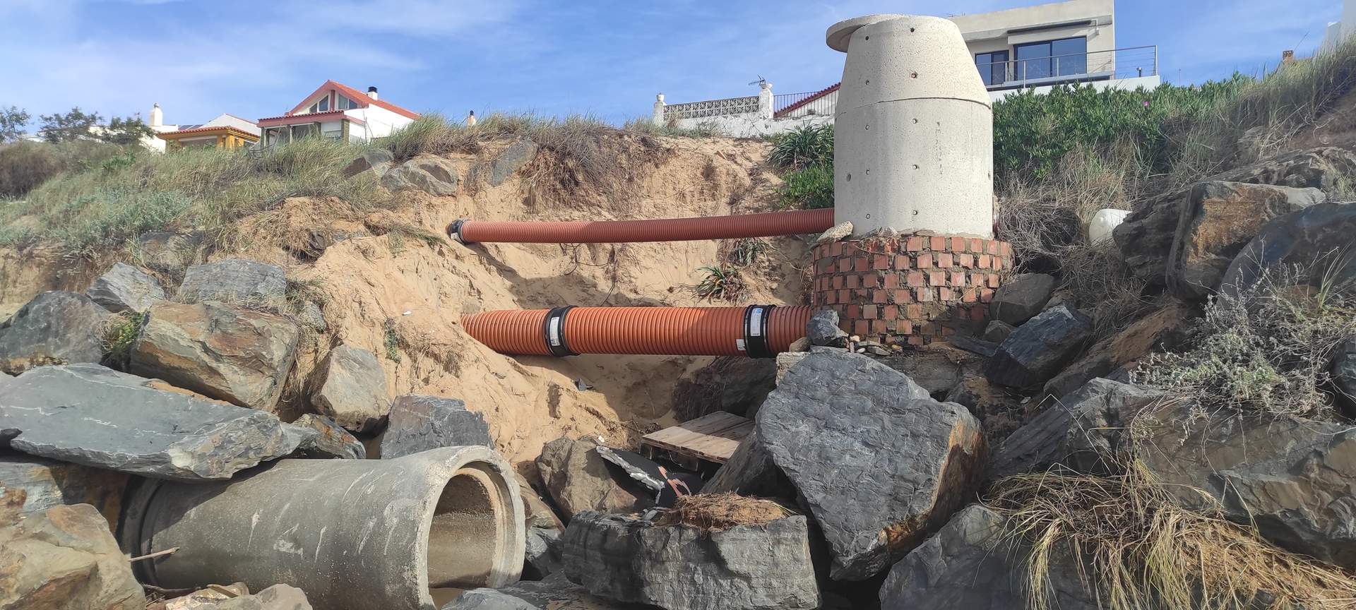 Actual colector de aguas residuales y pluviales